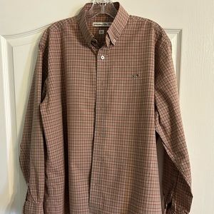Men’s Southern Point Co M Long sleeve button up Grey Maroon